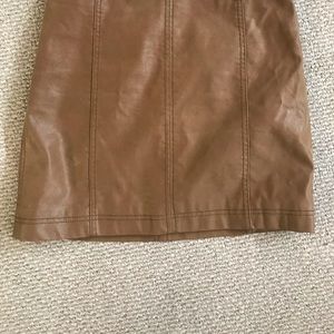 Free people skirt beige faux leather